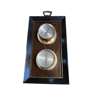 Vintage Springfield Wall Weather Station Brass Wall Thermometer Hydrometer